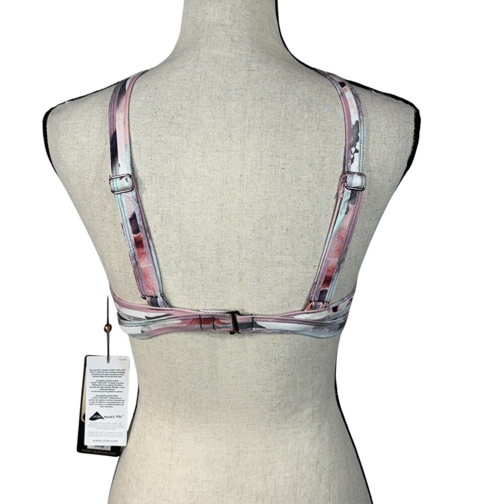 Calia Small High Neck Sports Bra Floral Botanical Garden Stretch Back Closure - Picture 4 of 10